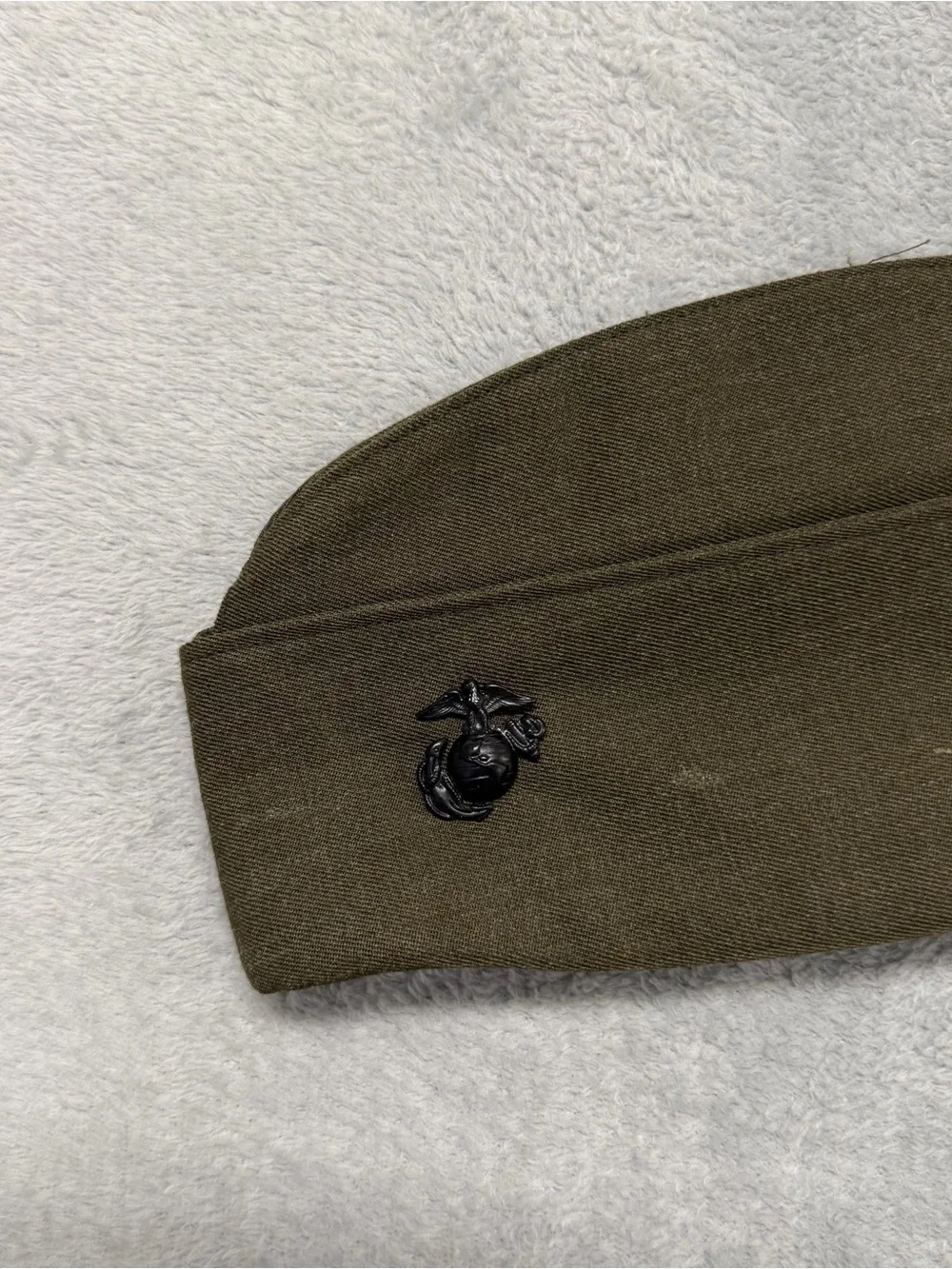 Vintage Sam Bonk Men's Military Garrison Hat Cap Green Wool Blend Size 7
